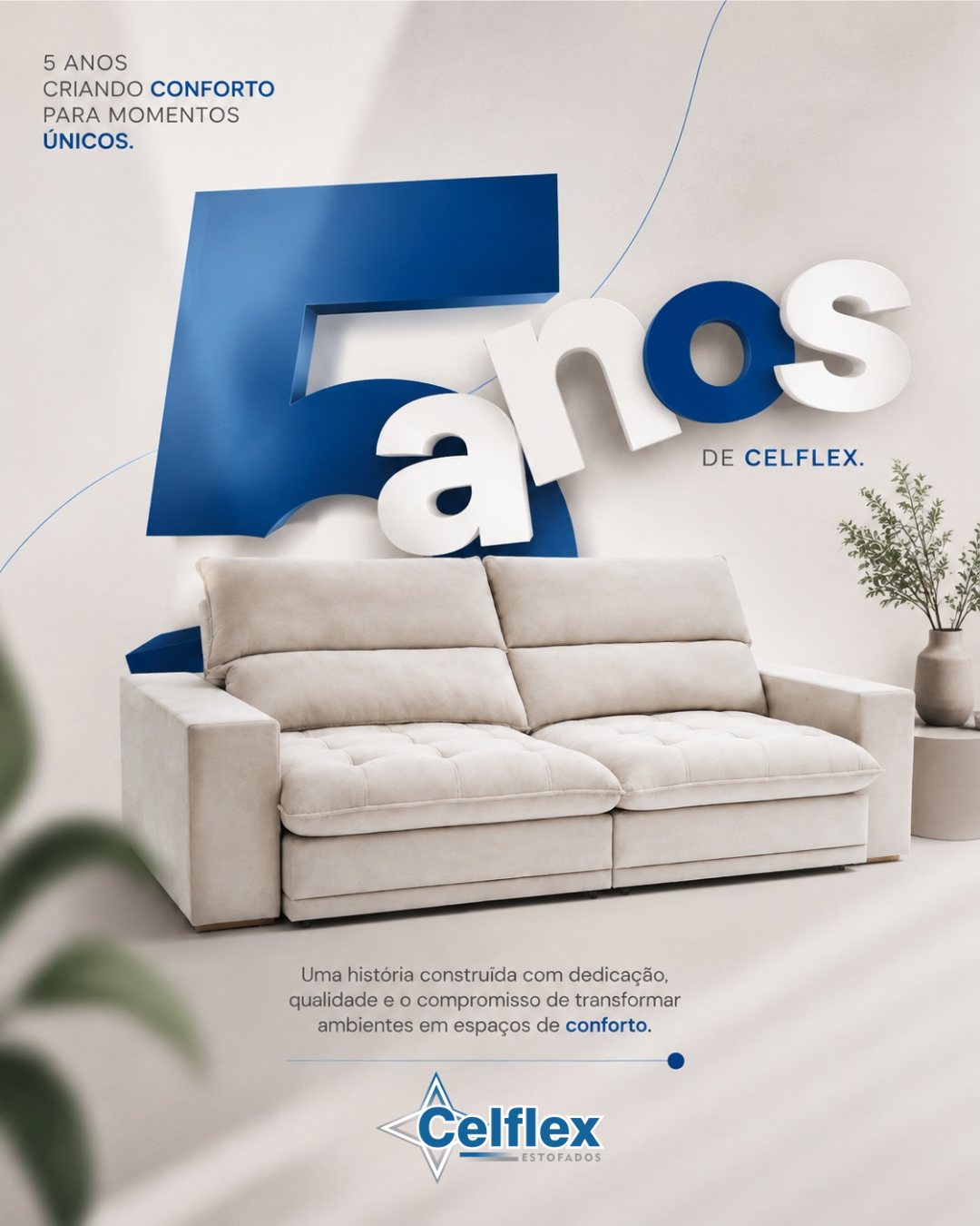 Sofá Celflex em ambiente decorado