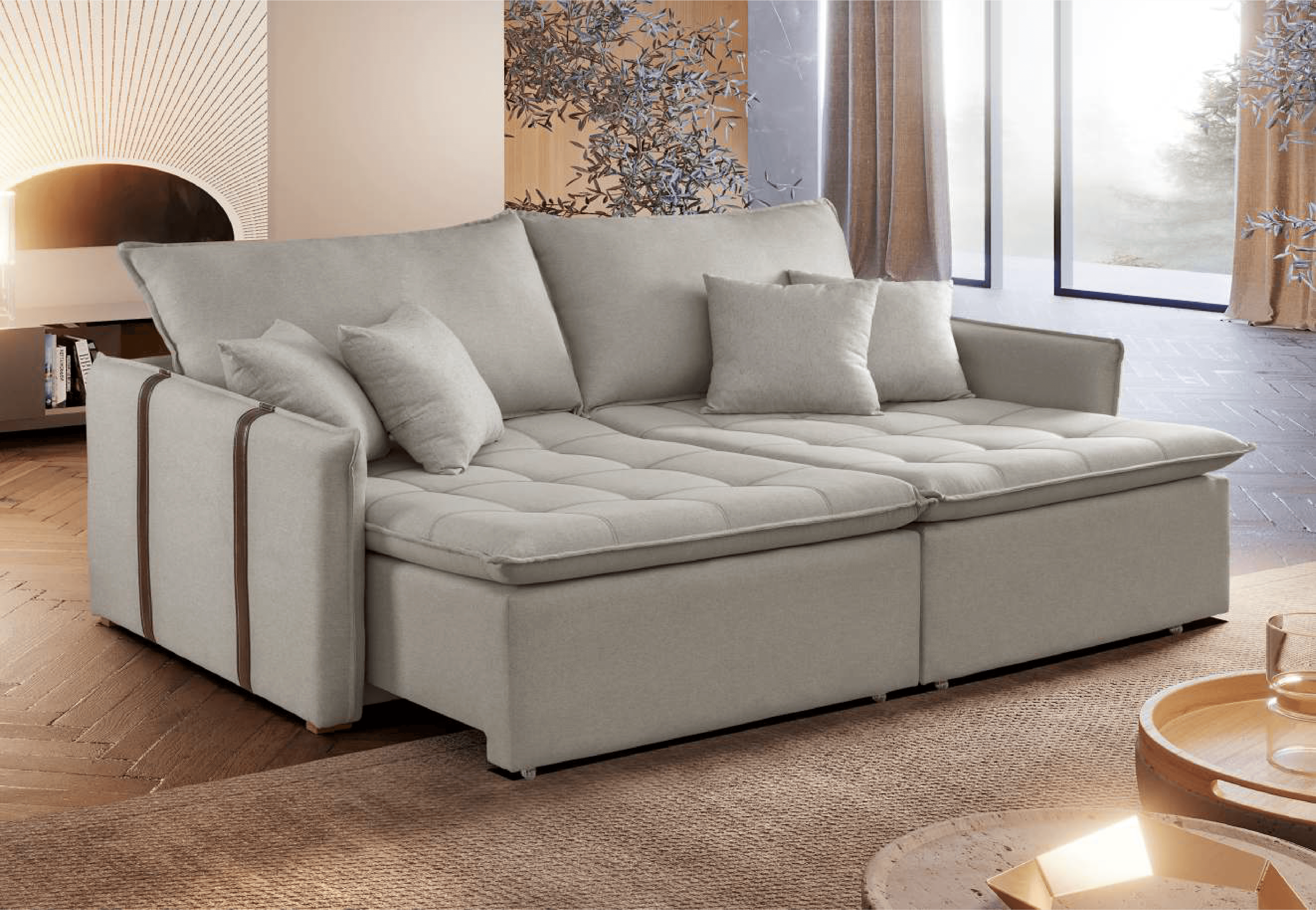 Sofá Cama Oxford Celflex em ambiente decorado